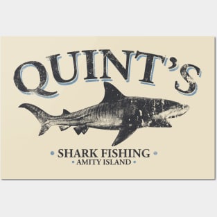 Quint's Shark Fishing - distressed Posters and Art